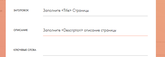Пример заполнения Description для страницы Tilda